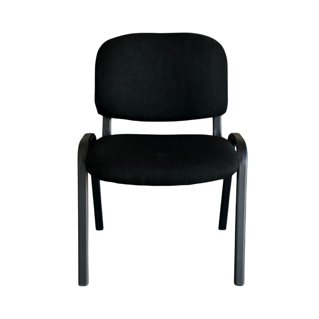 Silla de Visita MODAMOB, Asiento y Respaldo acojinado de tela, estructural de metal, color negro