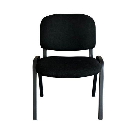 Silla de Visita MODAMOB, Asiento y Respaldo acojinado de tela, estructural de metal, color negro