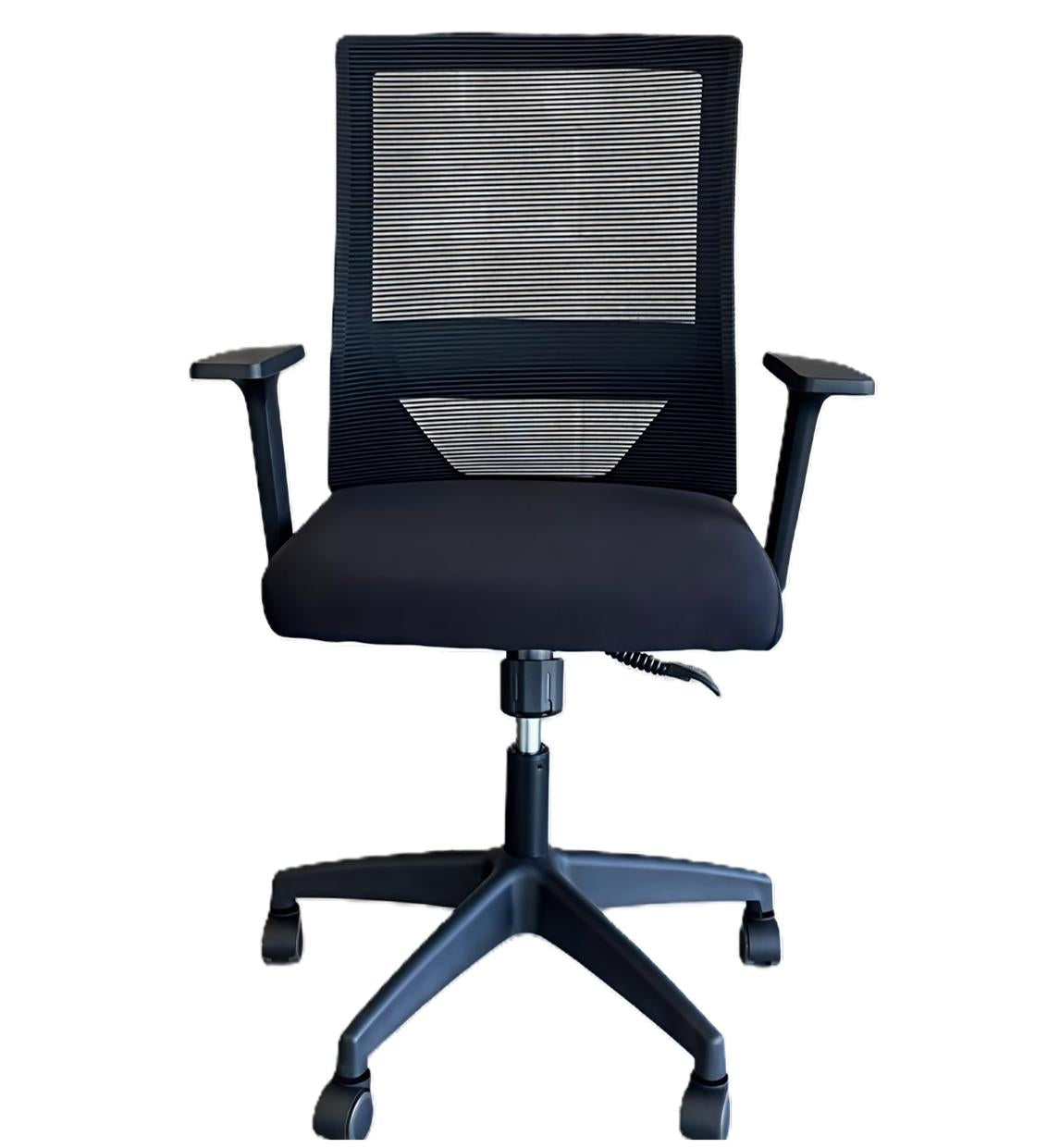 Silla gerencial MODAMOB modelo Eclipse, respaldo de malla, piston de gas C3 120Kg, reposabrazos, soporte lumbar, color Negro