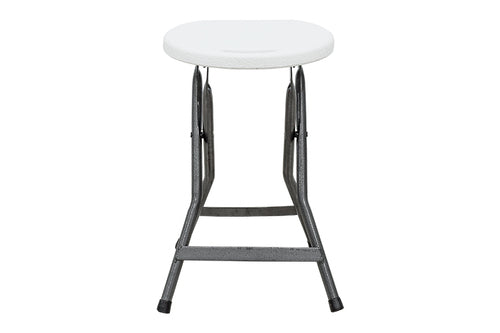 Banco plegable MODAMOB, diametro 30cm, altura 46cm, blanco