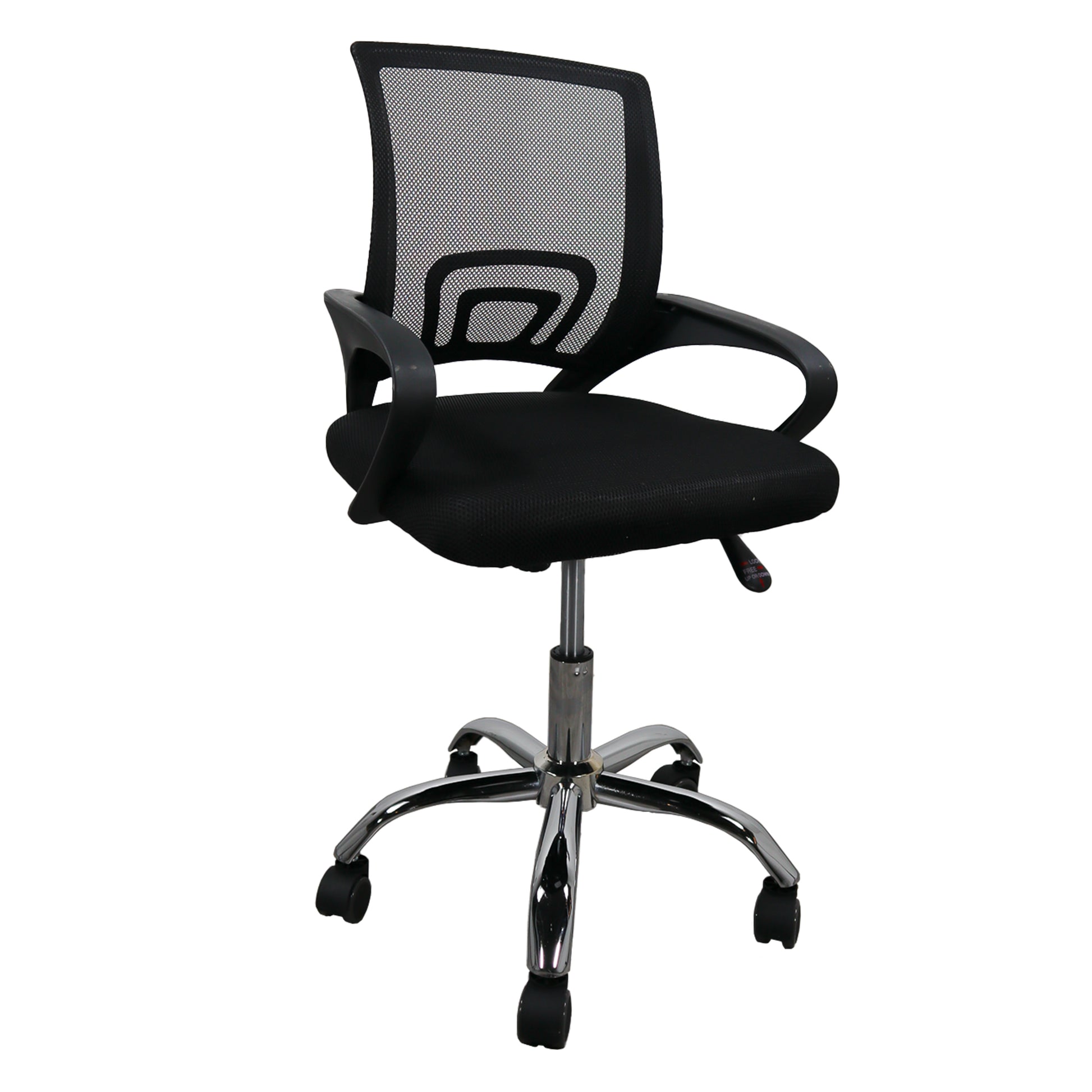 Silla gerencial MODAMOB, modelo EVEREST, respaldo de malla, reposabrazos, piston de gas C3 120Kg, base metalica con 5 ruedas, color negro