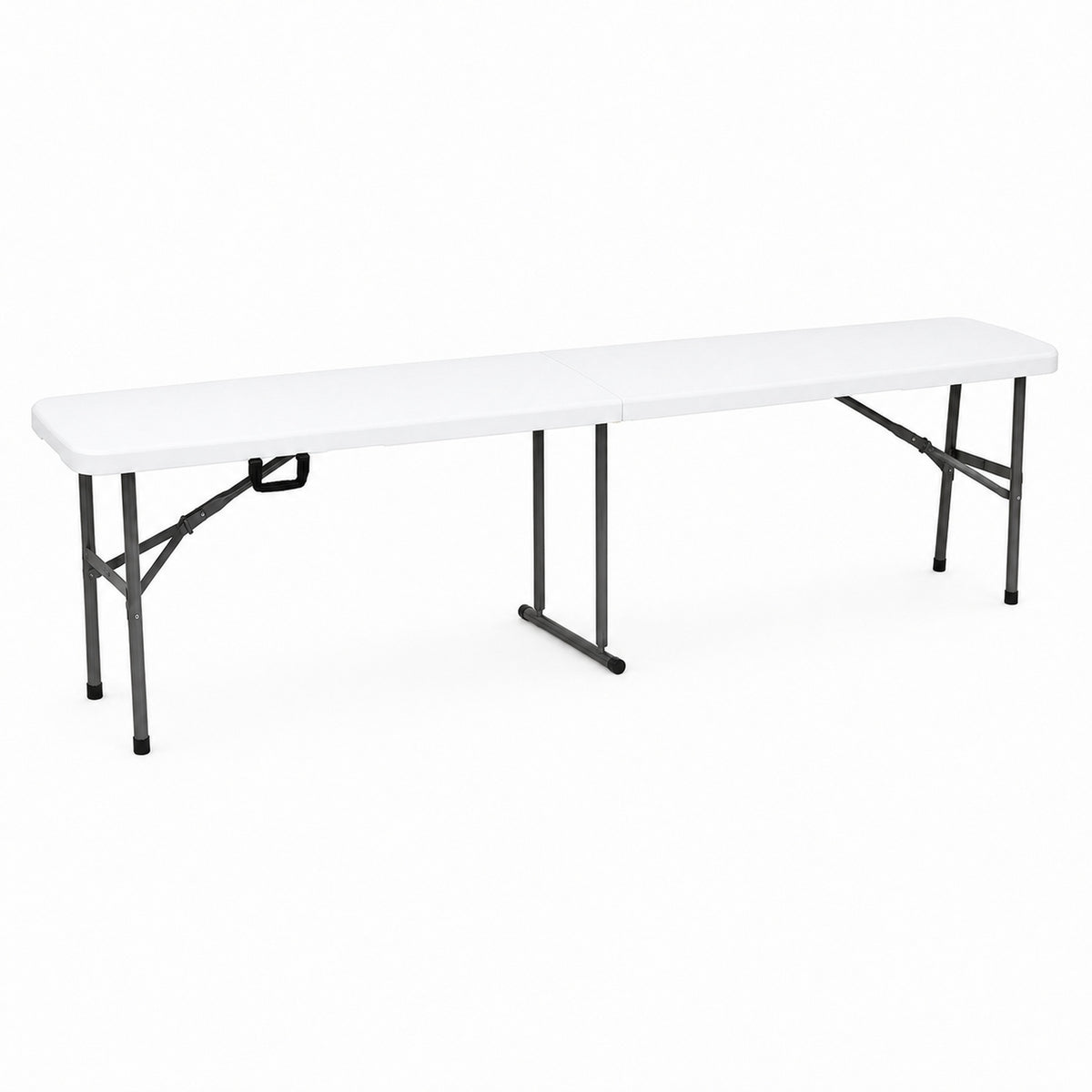 Banca plegable MODAMOB, largo 1.83mts, ancho 28cm, alto 43.5cm, tubo grosor 22mm, color blanco