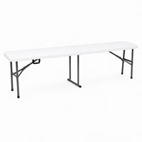 Banca plegable MODAMOB, largo 1.83mts, ancho 28cm, alto 43.5cm, tubo grosor 22mm, color blanco