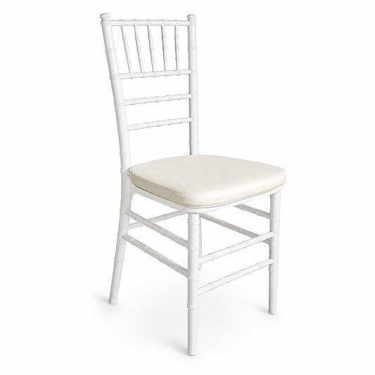 Silla MODAMOB, modelo Tiffany, color perla, 89.5 x 38 x 38cm, 3.33 kg, incluye asiento acolchado de regalo