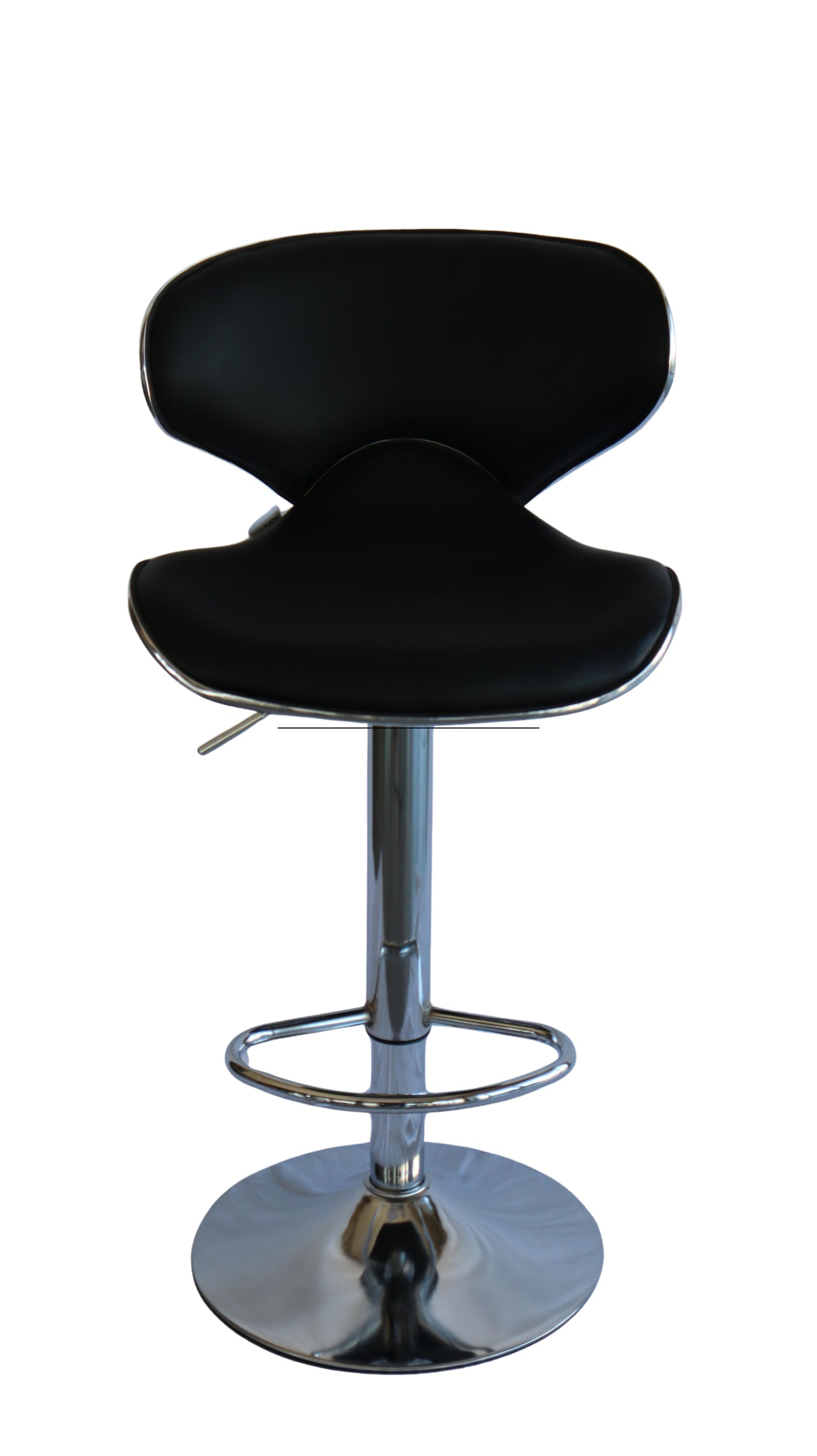 Banco para barra MODAMOB, modelo ONYX, base cromada, piston nivelacion altura, 2 piezas, color negro