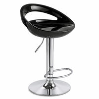 Banco para barra MODAMOB, modelo Obsidian, base cromada, piston nivelacion altura, color negro.