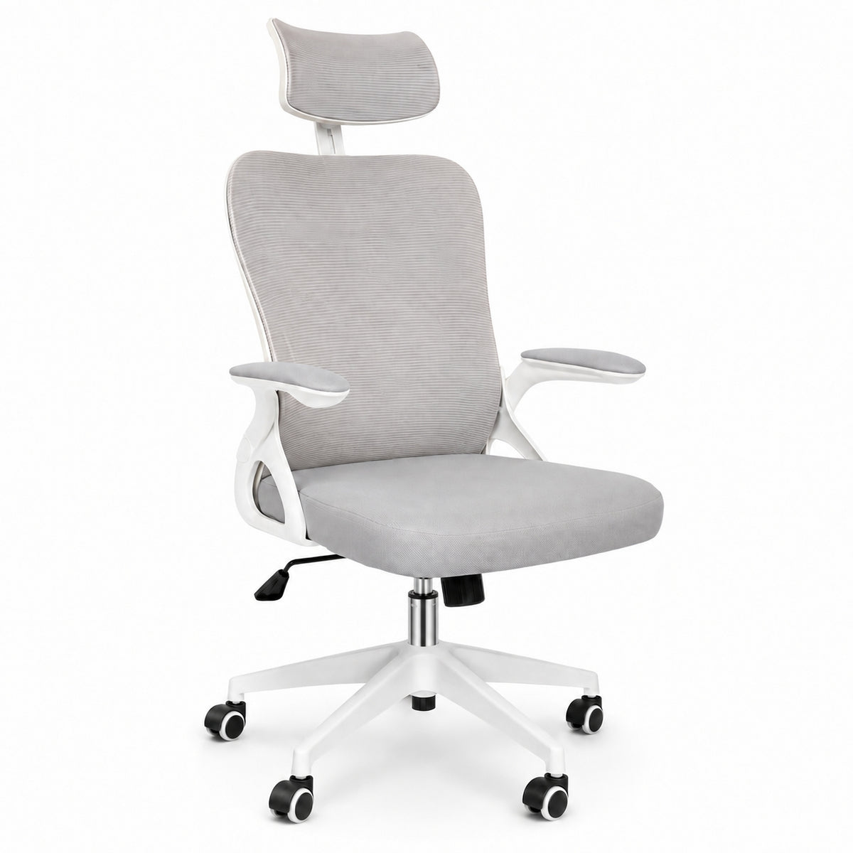 Silla gerencial MODAMOB, modelo Graphite, reposabrazos, Cabecera y respaldo de malla, piston de gas C3 120Kg, Color Blanco/gris