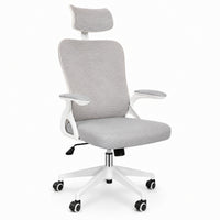 Silla gerencial MODAMOB, modelo Graphite, reposabrazos, Cabecera y respaldo de malla, piston de gas C3 120Kg, Color Blanco/gris