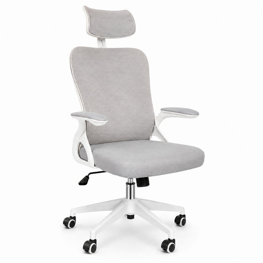 Silla gerencial MODAMOB, modelo Graphite, reposabrazos, Cabecera y respaldo de malla, piston de gas C3 120Kg, Color Blanco/gris