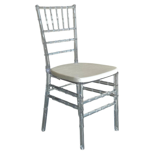 Silla MODAMOB modelo Tiffany, cristalina/transparente, 90 x 39.35 x 39.5cm, 4.35kg, incluye asiento acolchado