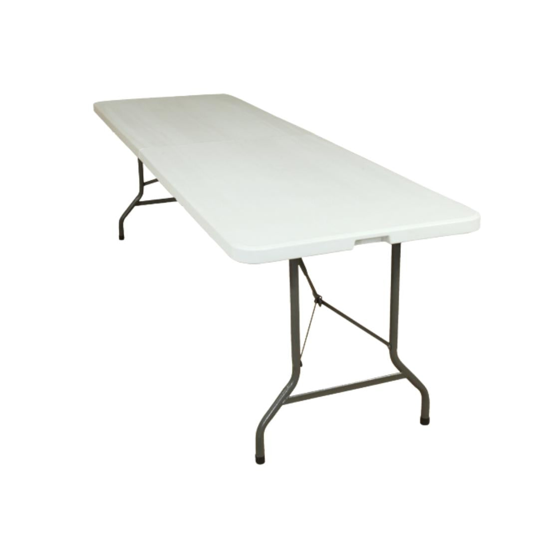 Mesa plegable MODAMOB FLEXBOARD 244, 2.440x760x740cm, calibre 25mm, 4.3cm grosor, blanco
