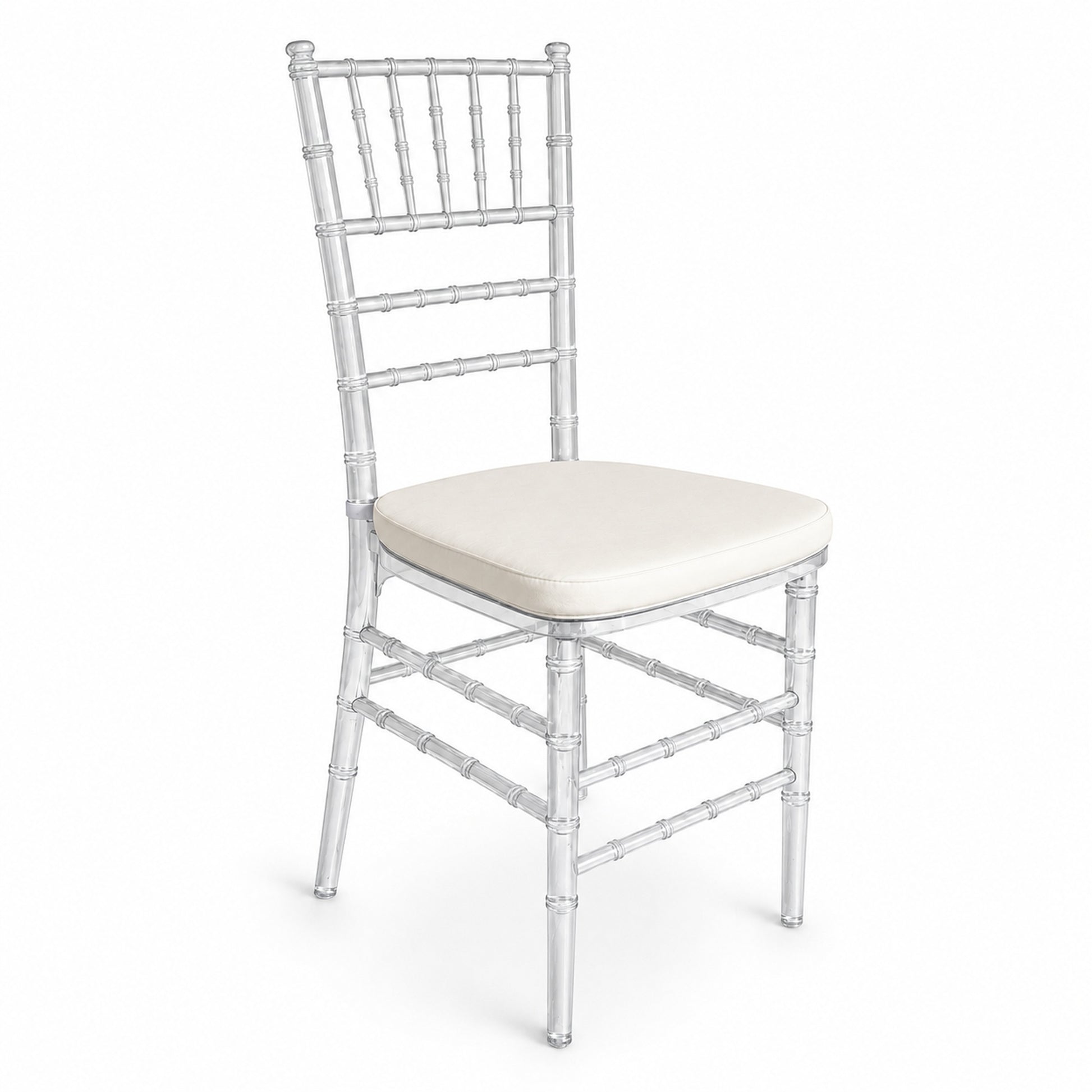 Silla MODAMOB modelo Tiffany, cristalina/transparente, 90 x 39.35 x 39.5cm, 4.35kg, incluye asiento acolchado