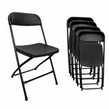 PACK 5 Sillas plegables MODAMOB RAVEN, Reforzadas, 47cmx45cmx82cm, tubo 19mm, negras, hasta 120kg