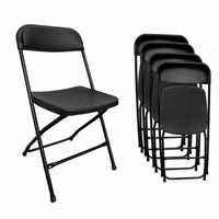 PACK 5 Sillas plegables MODAMOB RAVEN, Reforzadas, 47cmx45cmx82cm, tubo 19mm, negras, hasta 120kg