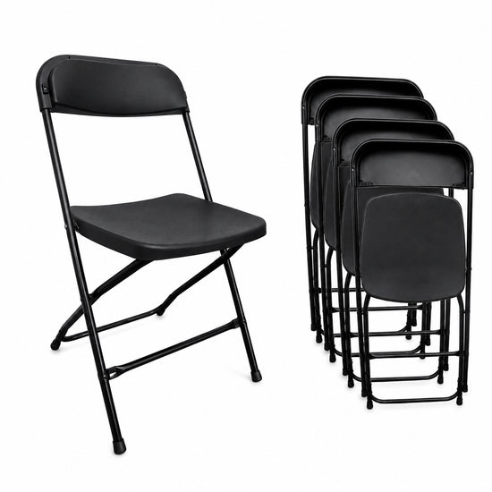 PACK 5 Sillas plegables MODAMOB RAVEN, Reforzadas, 47cmx45cmx82cm, tubo 19mm, negras, hasta 120kg
