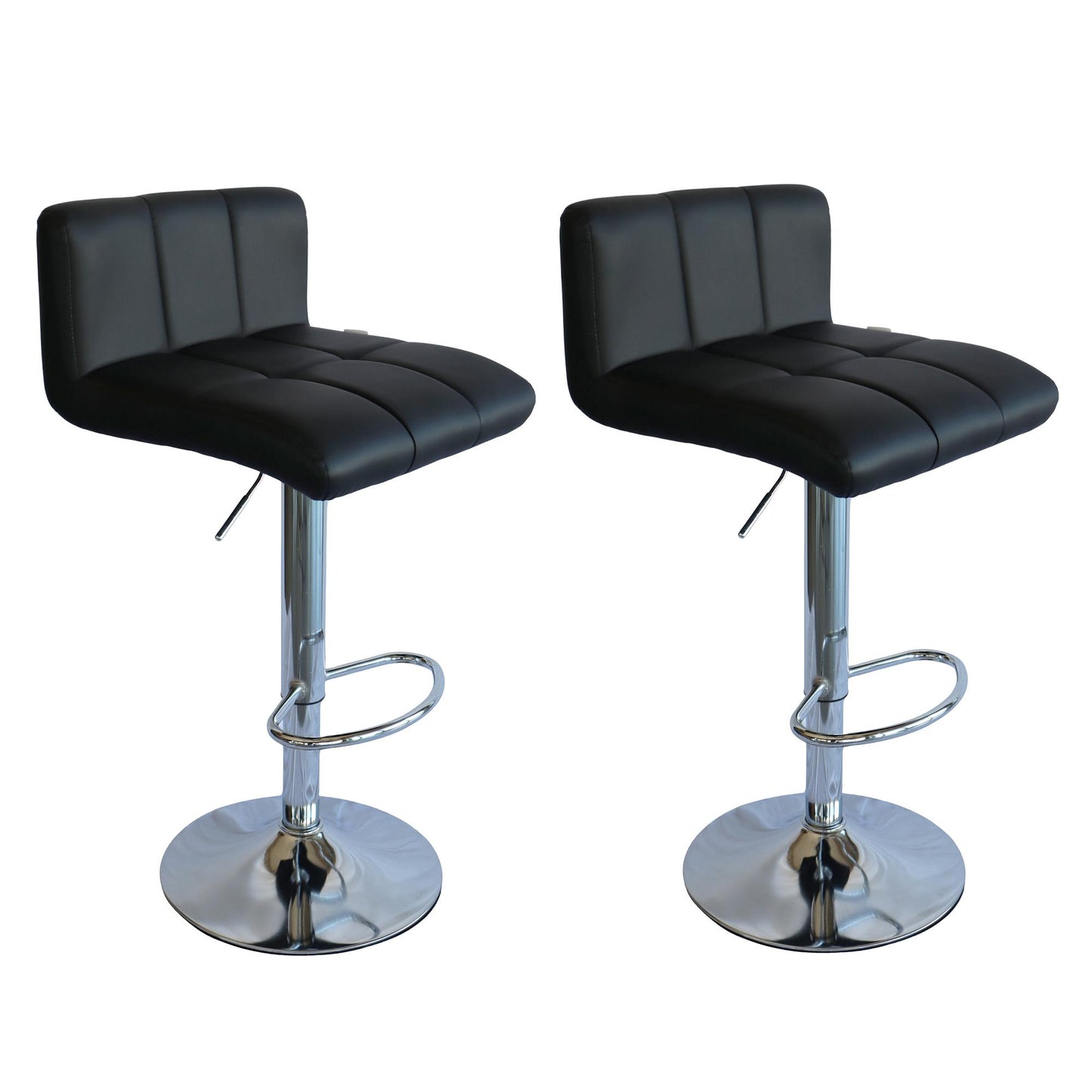 Bancos para barra MODAMOB, modelo Rubra, base cromada, piston nivelacion altura, 2 piezas, color negro