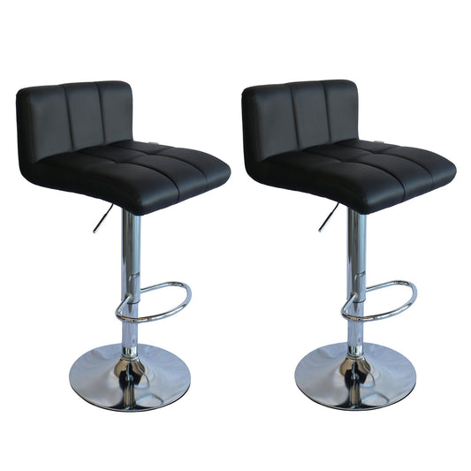 Bancos para barra MODAMOB, modelo Rubra, base cromada, piston nivelacion altura, 2 piezas, color negro