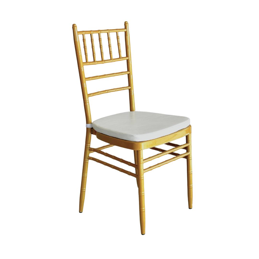 Silla MODAMOB modelo Tiffany, Metalica, color dorado, 91.5cm x 39.5cm x 40cm, ¡cojin de regalo!