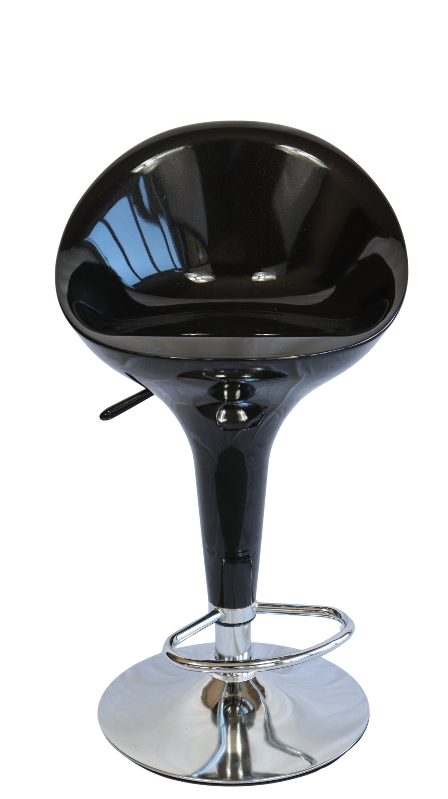 Bancos para barra MODAMOB, modelo LUMEN, base cromada, piston nivelacion altura, 2 piezas, color negro