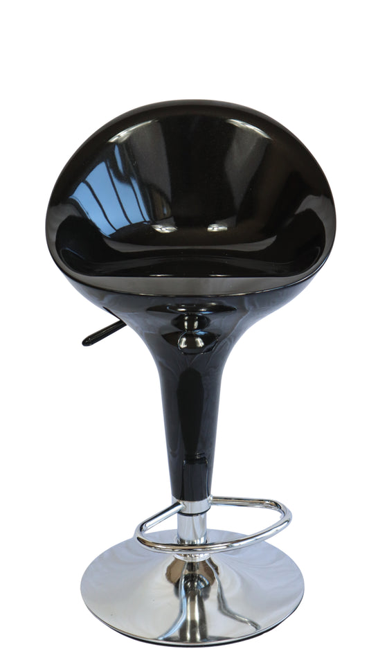 Bancos para barra MODAMOB, modelo LUMEN, base cromada, piston nivelacion altura, 2 piezas, color negro