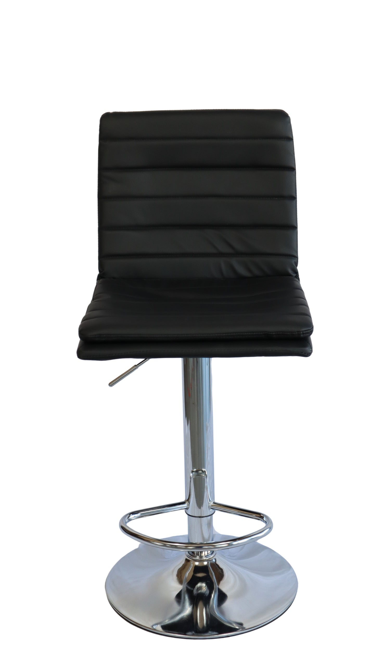 Bancos para barra MODAMOB, modelo UMBRA, base cromada, piston nivelacion altura, 2 piezas, color negro