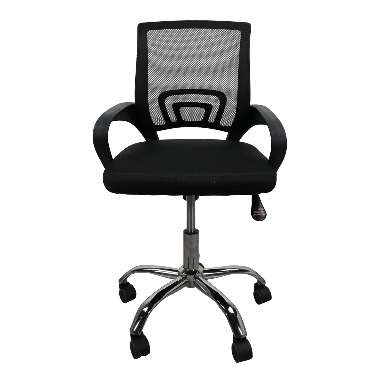 Silla gerencial MODAMOB, modelo EVEREST, respaldo de malla, reposabrazos, piston de gas C3 120Kg, base metalica con 5 ruedas, color negro