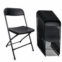 PACK de 10 Sillas plegables MODAMOB RAVEN, negras, Reforzadas, 47 x 45 x 82cm, tubo 19mm, calibre 18, hasta 120kg