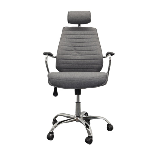 Silla Gerencial MODAMOB, modelo POLARIS, Reposabrazos, Altura Ajustable, Piston de gas C3, Base Metalica con 5 ruedas, color gris.