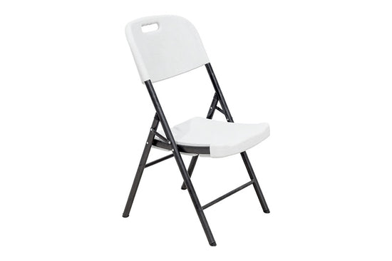 Silla MODAMOB Modelo Forza, plegable 57cm largo, 48cm ancho, 88cm altura, diametro tubo 25mm. Calibre 18, soporta 140 kg, Color Blanco