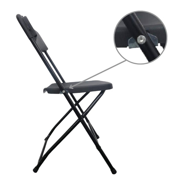 PACK 5 Sillas plegables MODAMOB RAVEN, Reforzadas, 47cmx45cmx82cm, tubo 19mm, negras, hasta 120kg
