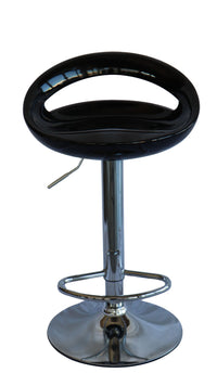 Banco para barra MODAMOB, modelo Obsidian, base cromada, piston nivelacion altura, color negro.