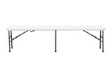 Banca plegable MODAMOB, largo 1.83mts, ancho 28cm, alto 43.5cm, tubo grosor 22mm, color blanco
