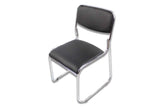 Silla de visita MODAMOB modelo CORVUS, asiento y respaldo de vinipiel, base de tubo cromado, color negro.