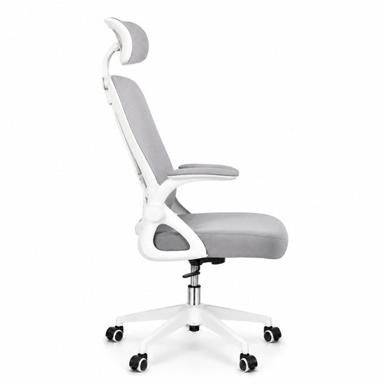 Silla gerencial MODAMOB, modelo Graphite, reposabrazos, Cabecera y respaldo de malla, piston de gas C3 120Kg, Color Blanco/gris