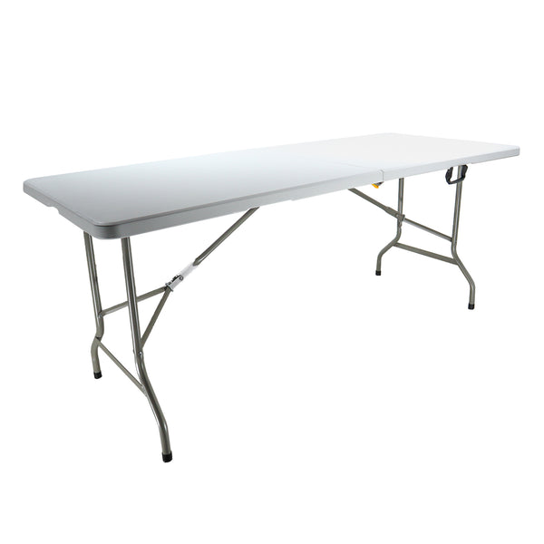 Mesa plegable MODAMOB Flex Board 180, color blanco, calibre 18, 1.80m, 180x74x74cm, tubular 25mm diametro, uso rudo
