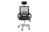 Silla gerencial MODAMOB, modelo LYRA,  reposabrazos, respaldo de malla, piston C3 120KG, base metalica con ruedas, color gris