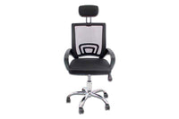 Silla gerencial MODAMOB, modelo LYRA,  reposabrazos, respaldo de malla, piston C3 120KG, base metalica con ruedas, color gris