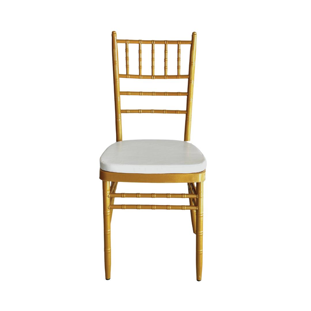 Silla MODAMOB modelo Tiffany, Metalica, color dorado, 91.5cm x 39.5cm x 40cm, ¡cojin de regalo!