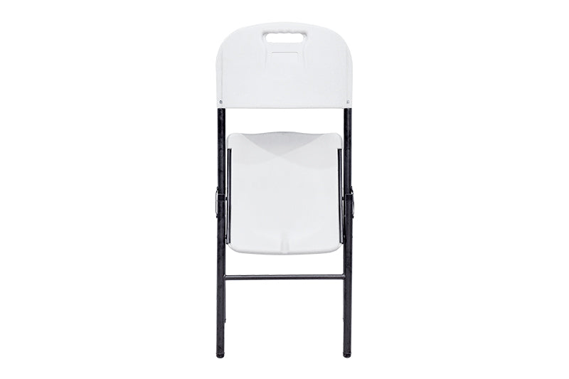Silla MODAMOB Modelo Forza, plegable 57cm largo, 48cm ancho, 88cm altura, diametro tubo 25mm. Calibre 18, soporta 140 kg, Color Blanco