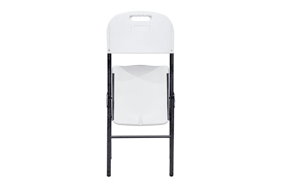 Silla MODAMOB Modelo Forza, plegable 57cm largo, 48cm ancho, 88cm altura, diametro tubo 25mm. Calibre 18, soporta 140 kg, Color Blanco