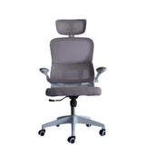 Silla Gerencial MODAMOB modelo Polar, Respaldo y Cabecera De Malla, Piston De Gas C3 120Kg, Reposabrazos, Soporte Lumbar, Color Gris.