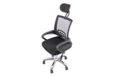 Silla gerencial MODAMOB, modelo LYRA,  reposabrazos, respaldo de malla, piston C3 120KG, base metalica con ruedas, color gris
