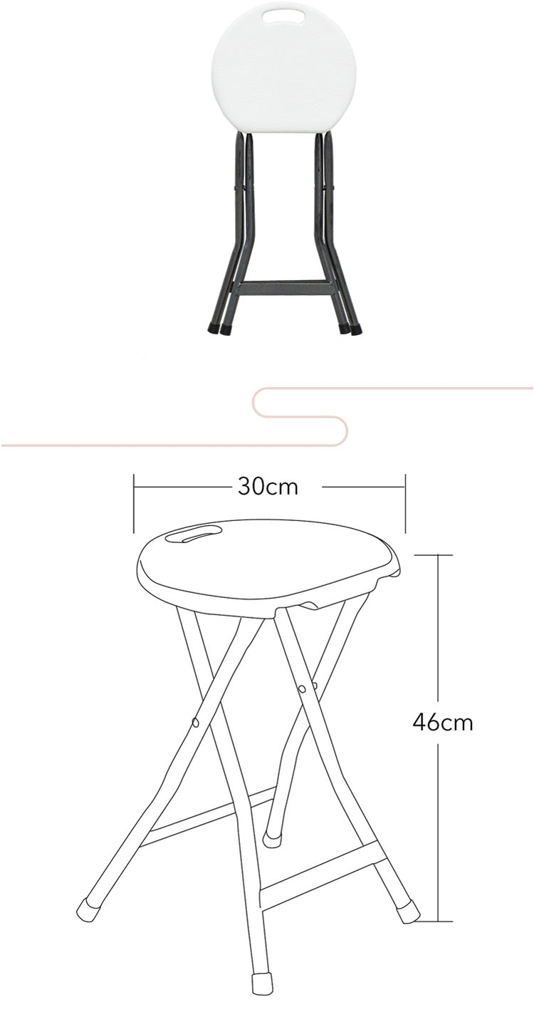 Banco MODAMOB plegable diametro 30cm, altura 46cm, blanco