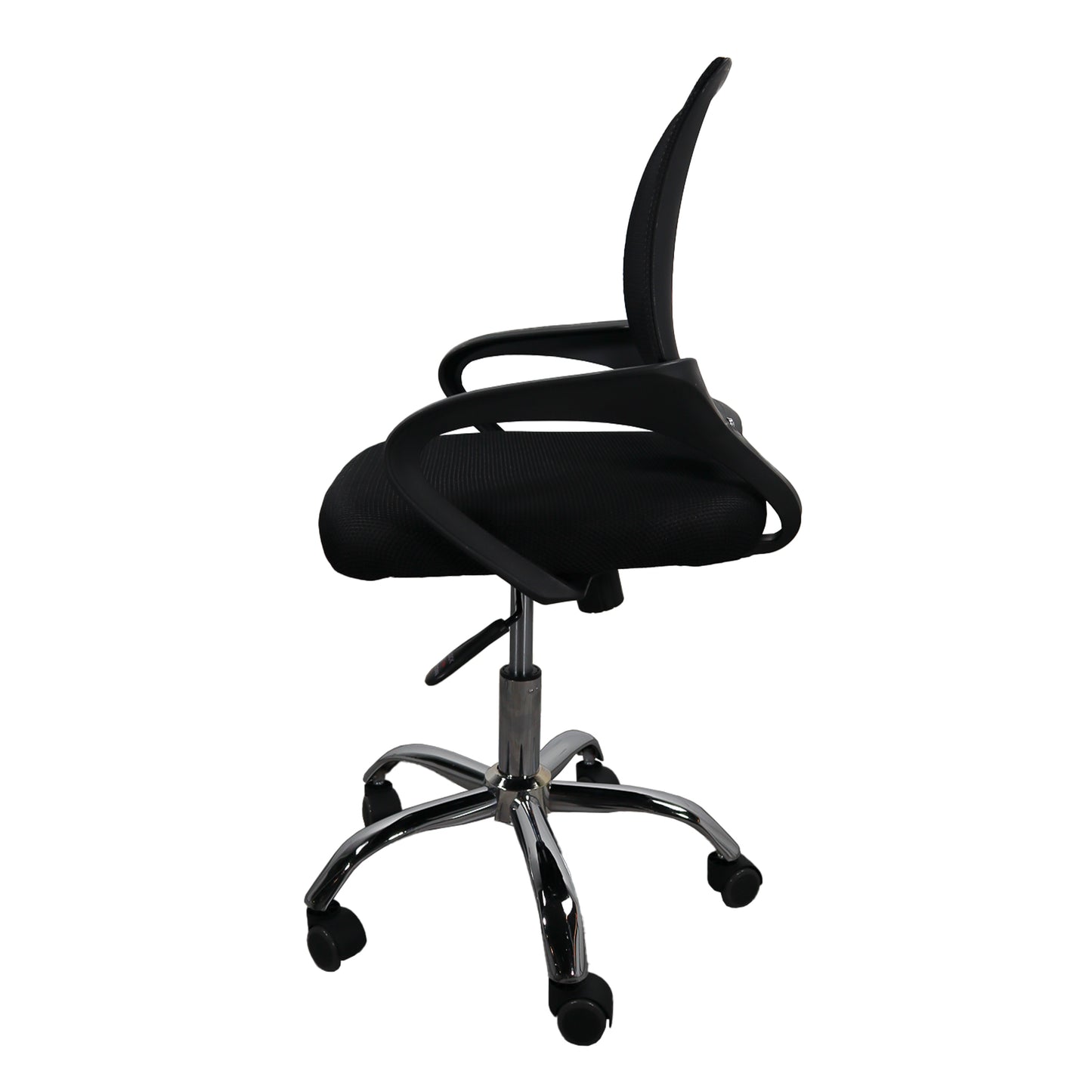 Silla gerencial MODAMOB, modelo EVEREST, respaldo de malla, reposabrazos, piston de gas C3 120Kg, base metalica con 5 ruedas, color negro