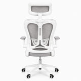 Silla gerencial MODAMOB, modelo Graphite, reposabrazos, Cabecera y respaldo de malla, piston de gas C3 120Kg, Color Blanco/gris