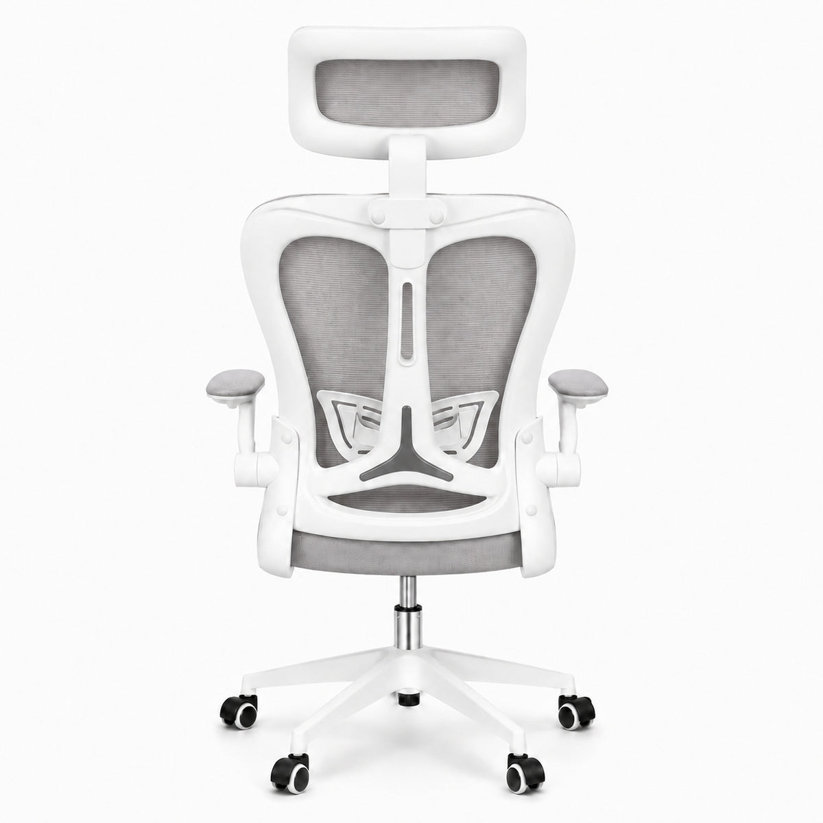 Silla gerencial MODAMOB, modelo Graphite, reposabrazos, Cabecera y respaldo de malla, piston de gas C3 120Kg, Color Blanco/gris