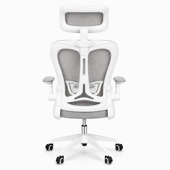 Silla gerencial MODAMOB, modelo Graphite, reposabrazos, Cabecera y respaldo de malla, piston de gas C3 120Kg, Color Blanco/gris