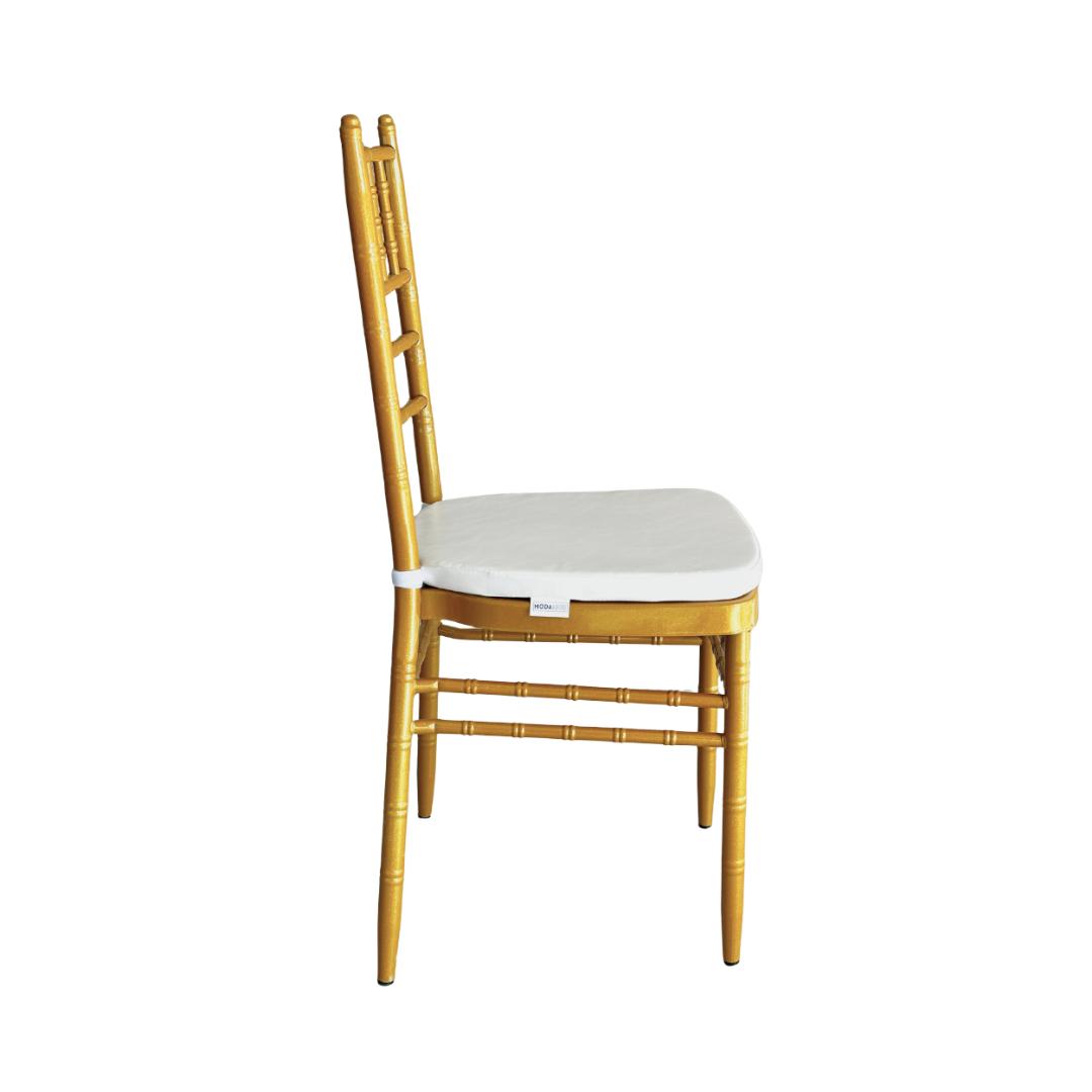 Silla MODAMOB modelo Tiffany, Metalica, color dorado, 91.5cm x 39.5cm x 40cm, ¡cojin de regalo!