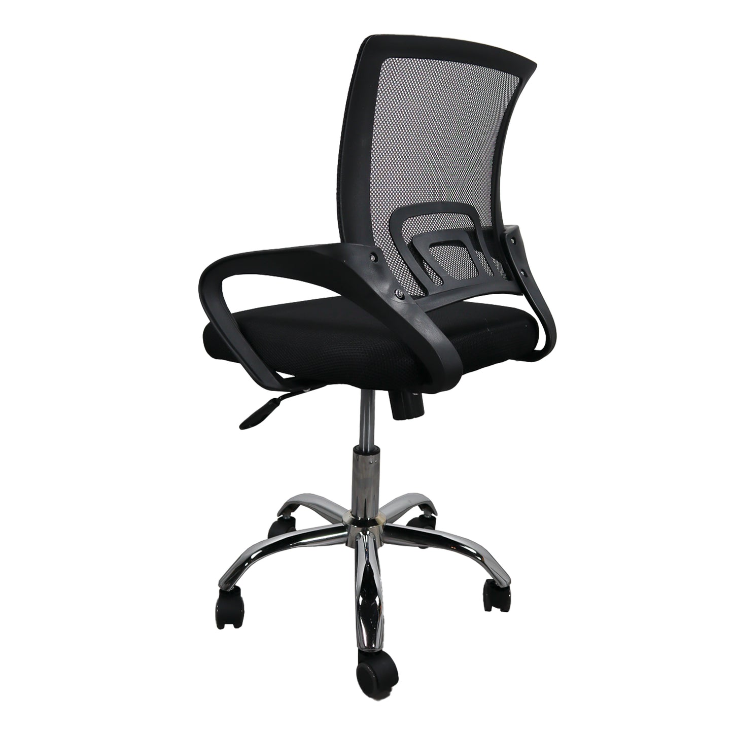 Silla gerencial MODAMOB, modelo EVEREST, respaldo de malla, reposabrazos, piston de gas C3 120Kg, base metalica con 5 ruedas, color negro