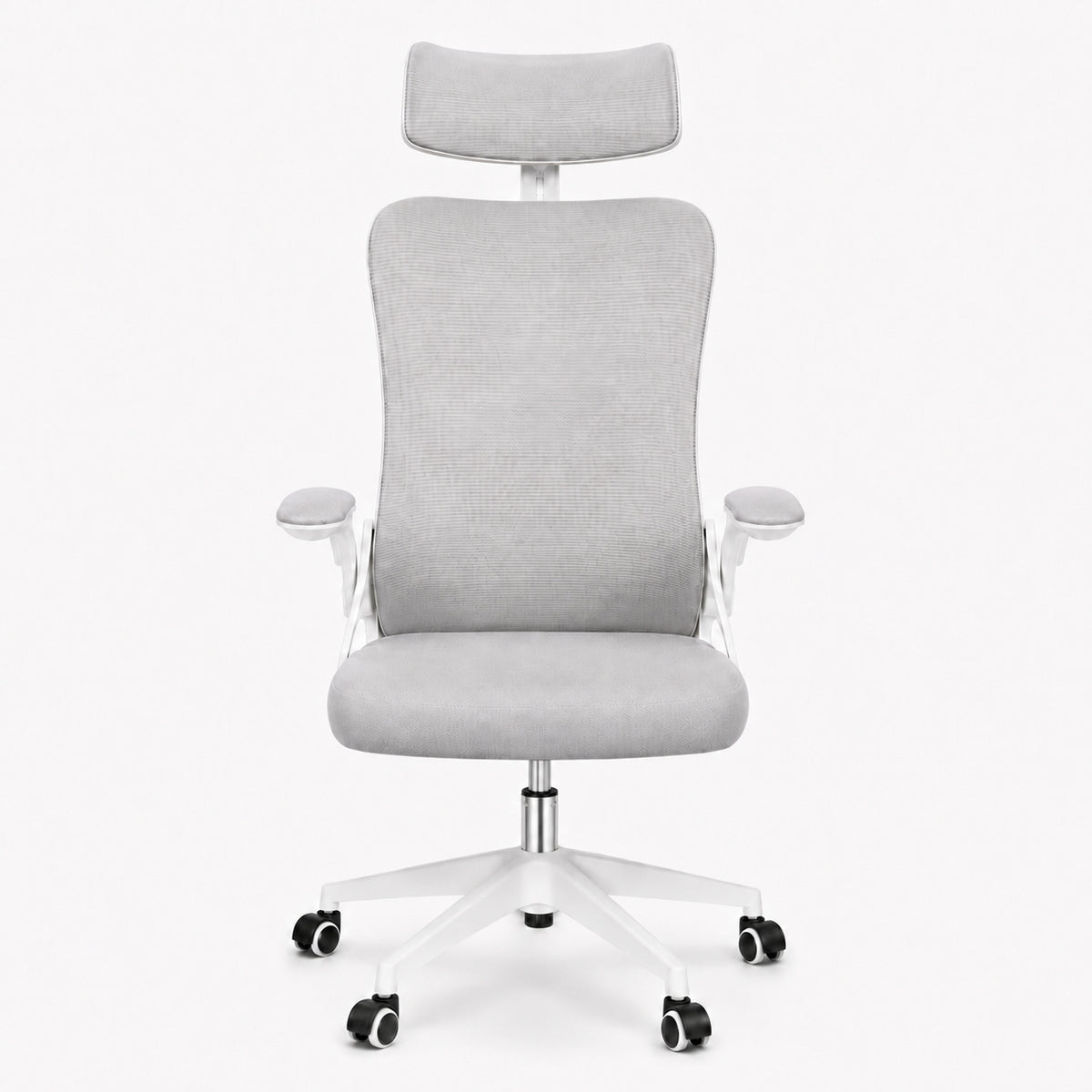 Silla gerencial MODAMOB, modelo Graphite, reposabrazos, Cabecera y respaldo de malla, piston de gas C3 120Kg, Color Blanco/gris